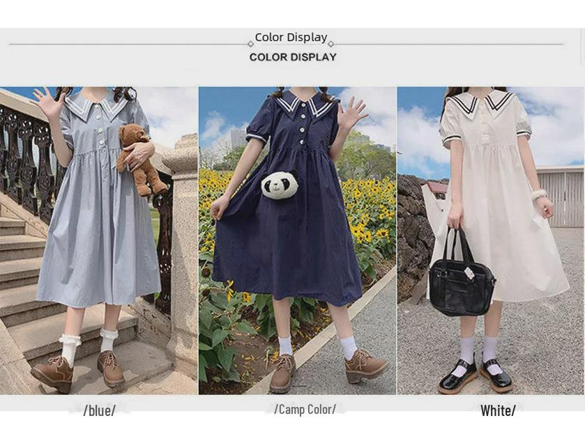 Летнее платье с кукольным воротником для девочек - Юбка для подростков