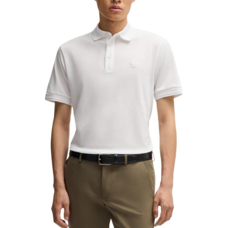 Hugo Boss Double B monogram piqué polo shirt 50533355-100
