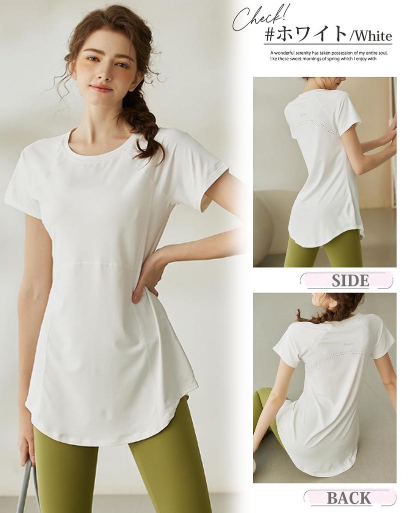 Yoga Sports Short Body Quick Long Running Wear [Ranmy Stage] [Neckline Silhouette] Wear, Tops, T-Shirt, Women's, Sleeve, Covering, Drying, Thin,