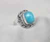 Smithsonite 925 Sterling Silver Ring: Calming Blue Gemstone Handmade