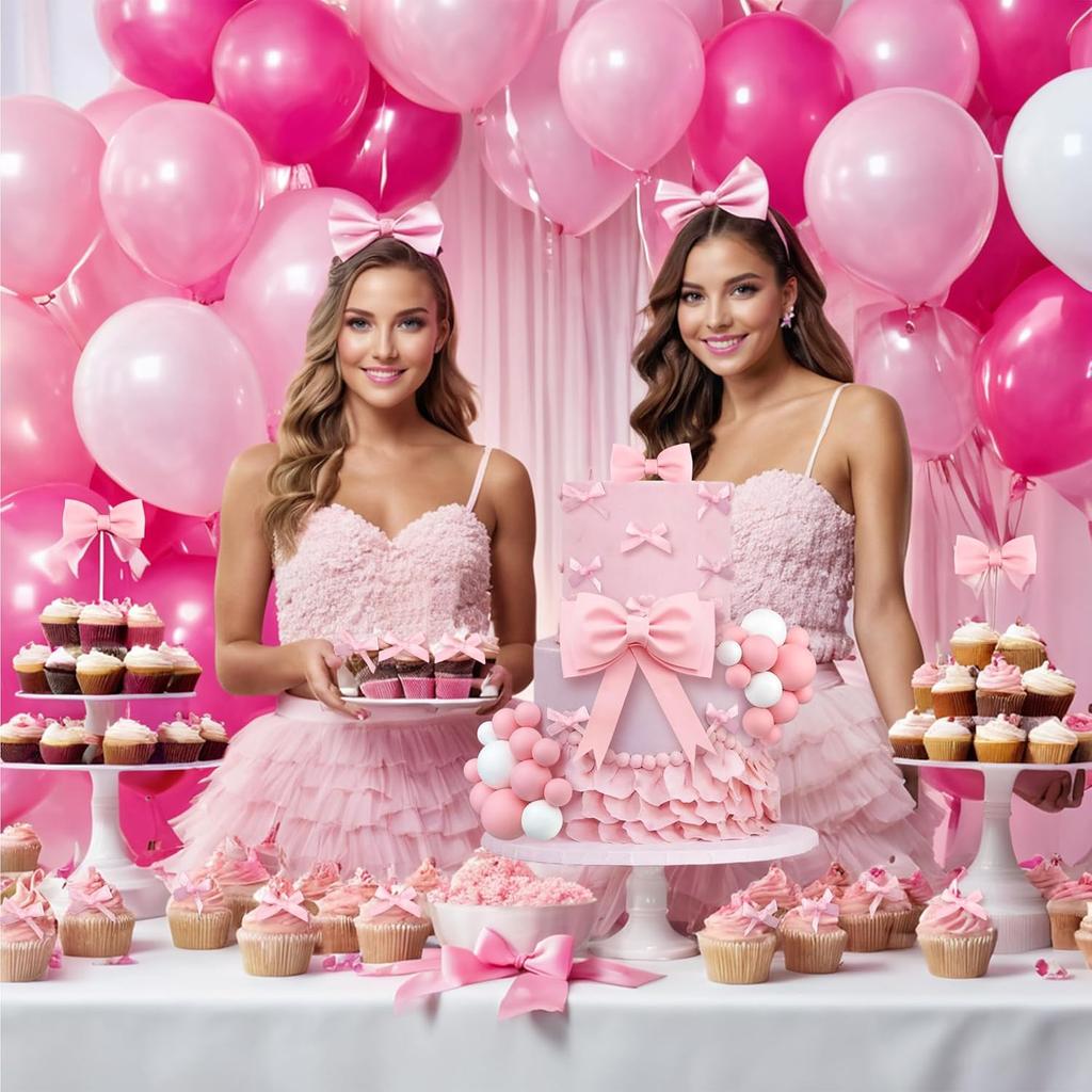 Oversized Pink Bow Cake Toppers for Girls EVA Foam Bowknot Princess Cake Decorations Wedding Cake Topper for Baby Shower