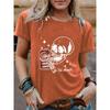 Женские футболки с рисунком черепа и колы из хлопка с круглым вырезом и коротким рукавом на каждый день, модные футболки на Хэллоуин для женщин
