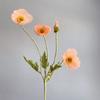Stem Elegant Realistic Artificial Papaver Rhoeas Silk Plants Fake Poppies Flowers Faux Bouquet