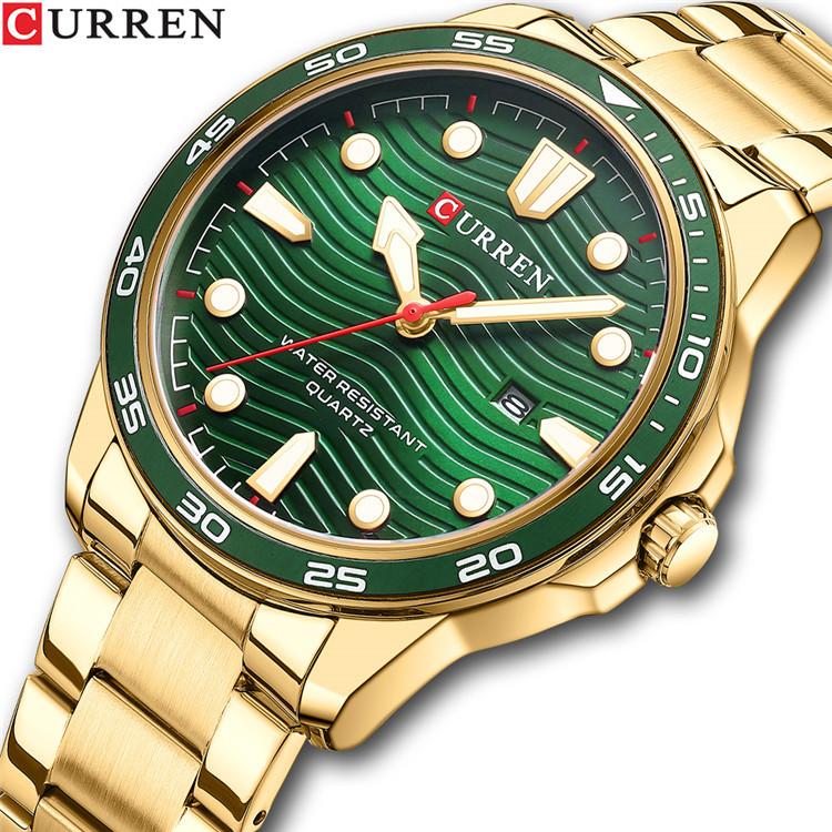 CURREN Men's Steel Band Fashion Business Watch Quartz Calendar Men's Watch Waterproof for Students