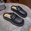 2024 Hot Seller  New French Style Fashion Summer Daily Thick Soles Increase College Soft Soles Slippers Women Wear Loafers Women
