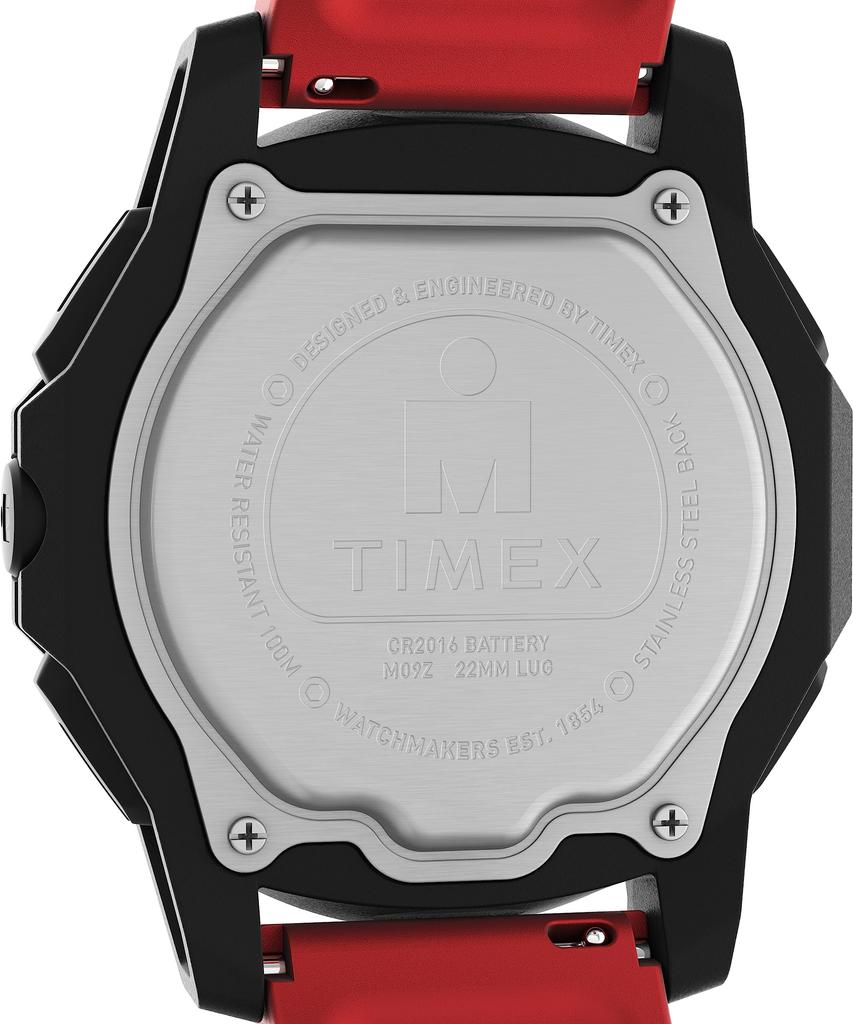 Мужские часы Timex Adrenaline 46 мм - красный ремешок цифровой циферблат черный корпус, красный