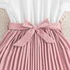 8-12Y Girls Dresses Pop Children's Summer New Foreign-style Fly Sleeve Dress Colour Temperament Pleated Skirt
