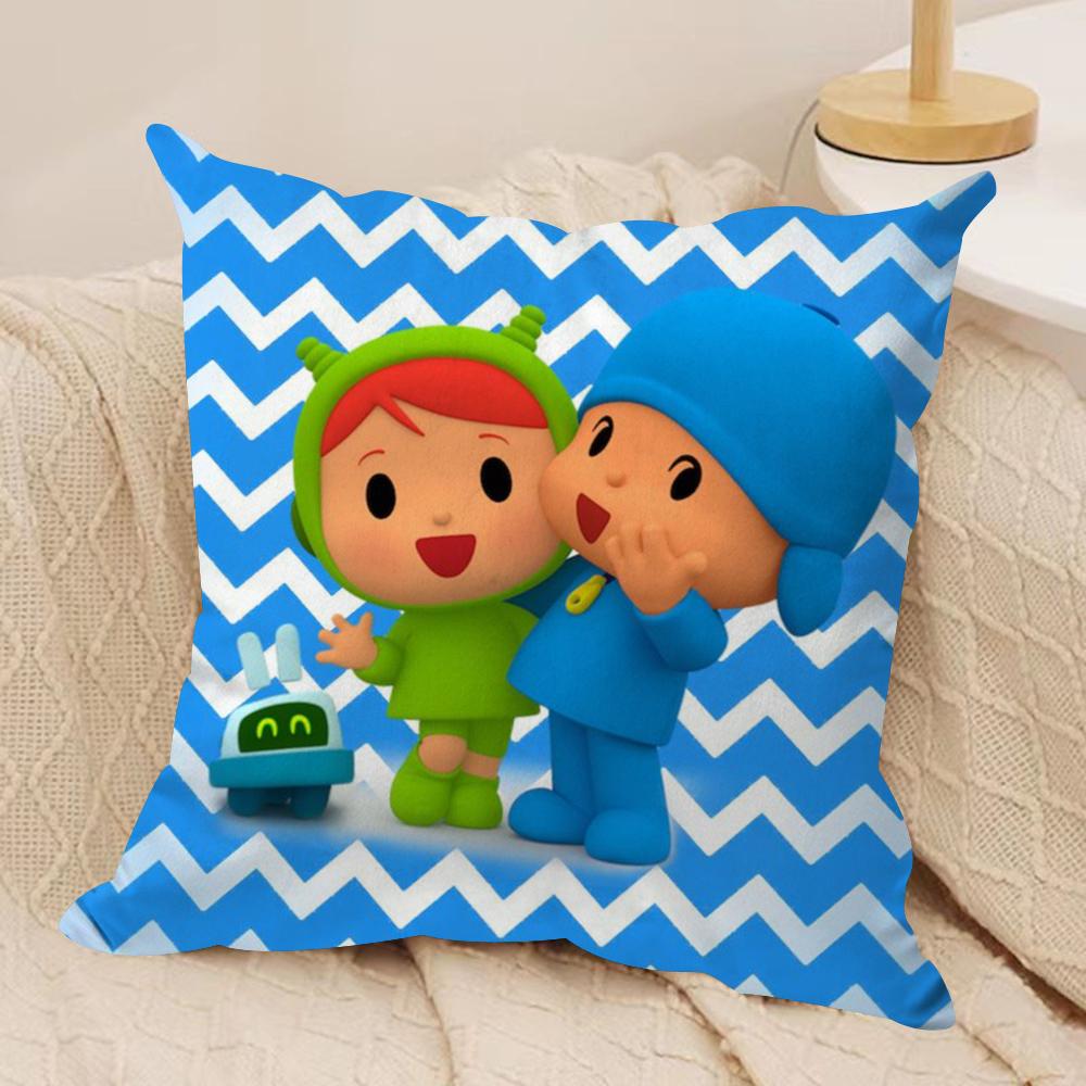 Мультяшная Милая Наволочка P-Pocoyo Шелковистый Короткий Плюш Двусторонняя Печатная Наволочка для Дивана Все Сезоны Домашний Декор Подарок