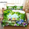 3D Print Pikmins Game Bedding Set,Duvet Cover Comforter Bed Set Quilt Cover Pillowcase,King Queen Twin Size Boys Girls Adults