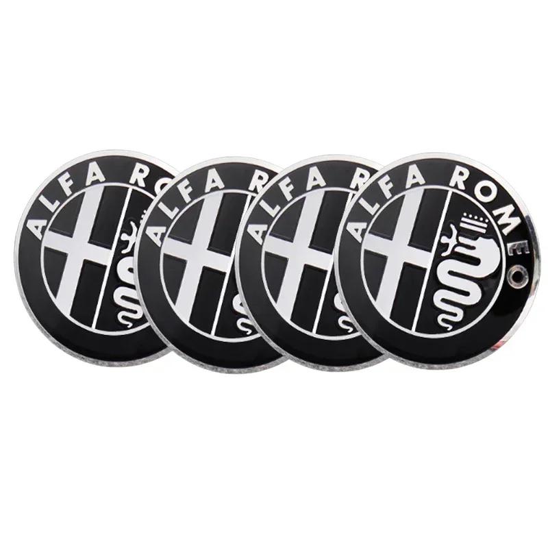 For Alfa Romeo 60mm/65mm Car Wheel Rim Tire Hubcap Sticker Decals for Alfa Romeo Giulia Giulietta 159 156 MITO Stelvio 147 Sport