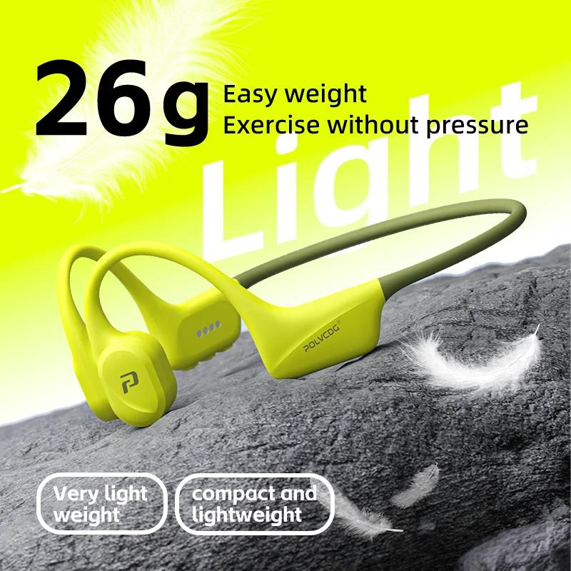 POLVCDG x34 Bone Conduction Swimming Earphones Silicone Head 32GB Memory IPX8 Waterproof 26g Sports Climbing Earphones