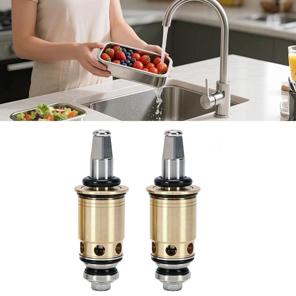2pcs set Brass Material Quarter Turn Cartridge Ceramic Water Valve Core For Faucet Repair