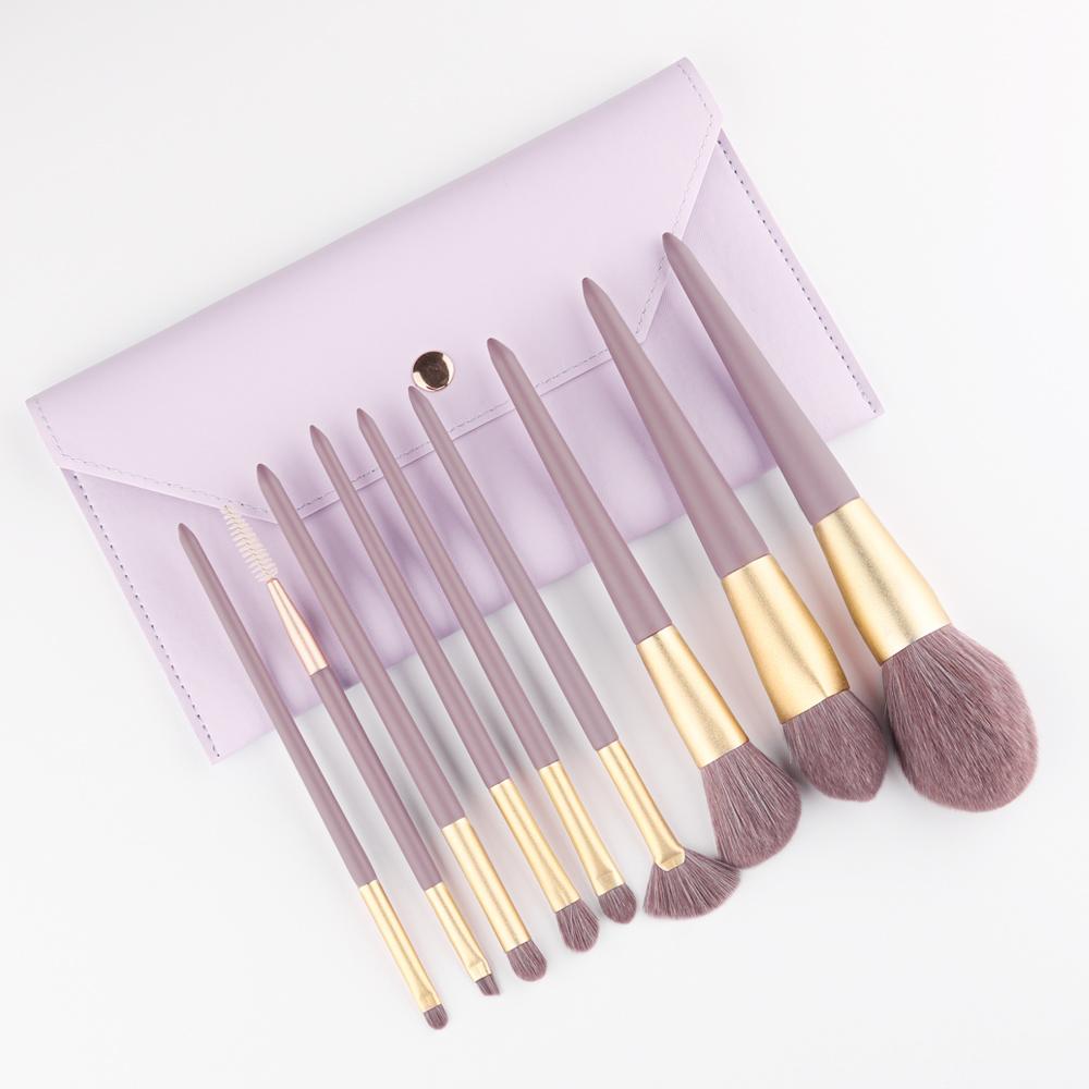 Новые 9 шт., кисти для макияжа, косметические инструменты, пудра, тени для век, инструмент для макияжа бровей, веганский набор кистей для макияжа с сумкой