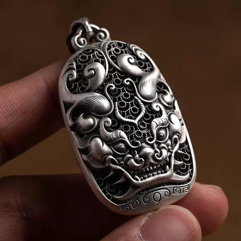 Xiangxu Guochao Retro Gold Pixiu Necklace for Men and Women - Ethnic Jewelry Couple Pendant