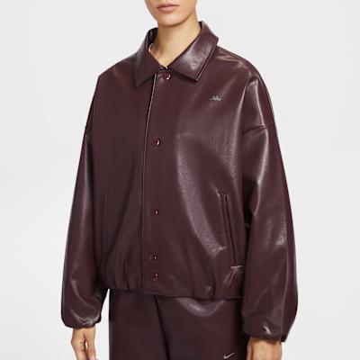 Nike Спортивные куртки Женские 652 Ярко-бордовый Красный Лацкан Средний