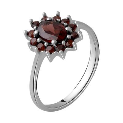 Серебряное кольцо с натуральным гранатом 1.359ct (1965535) 2.13 гр. 925 пробы