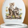 Fun-m148 Shoes Cat Sunflower Toilet with Bathroom Bathroom Decorative Wall Sticker