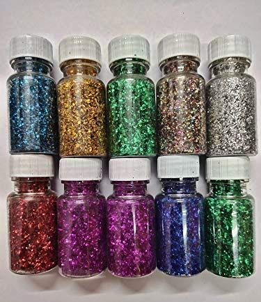 Экле Fine Glitter для смолы, Набор из 12 цветов, LEOBRO Extra Fine Glitter Powder для смолы, Блестки для ногтей, Разноцветные блестки для рукоделия для эпоксидной смолы, B