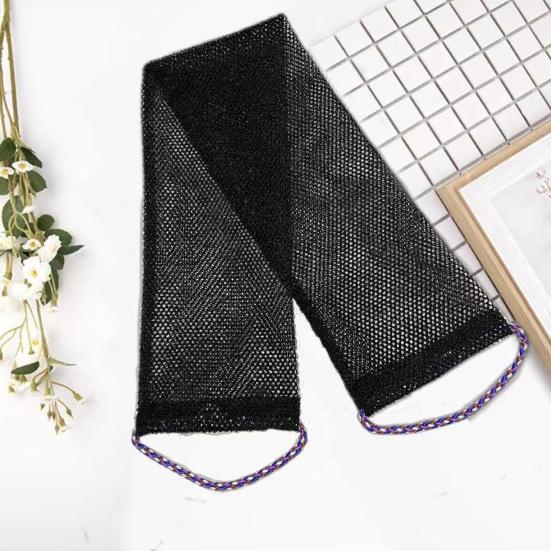 Bath Towel Soft Tough Material Long Drawstring Design Dense Mesh Home Bathroom Back Scrubbing Towel Shower Accessory