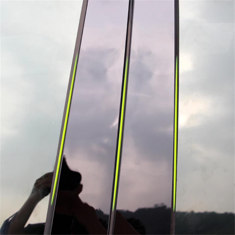 New 4PCS Glossy Piano Black Car Door Window Trim Pillar Posts Cover For Ford Fiesta