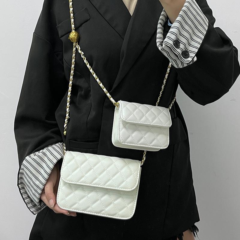 Роскошные женские сумки через плечо, мини-сумки из искусственной кожи, женские поясные сумки с цепочкой и клапаном для помады, модные ромбические женские сумки