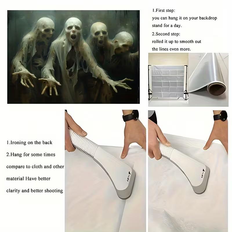 2D Creepy Ghost Zombie Backdrop Dark Haunted Halloween Party Banner