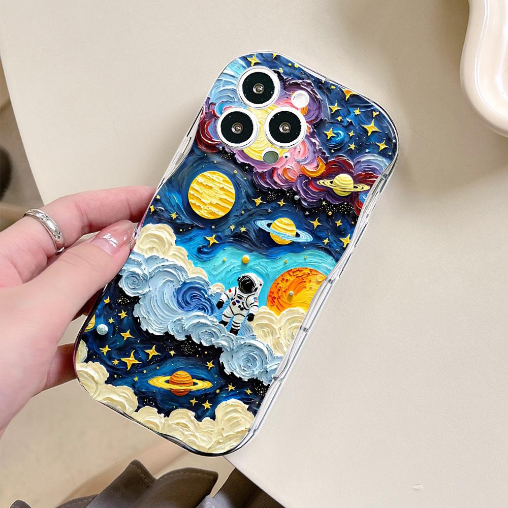 Для Honor 90 Lite P30 Pro Infinix Hot 30 40 40i 40 Pro Smart 8 Pro Vivo V29e V30e Planetary Astronauts кремовая текстура мягкий силиконовый чехол для телефона