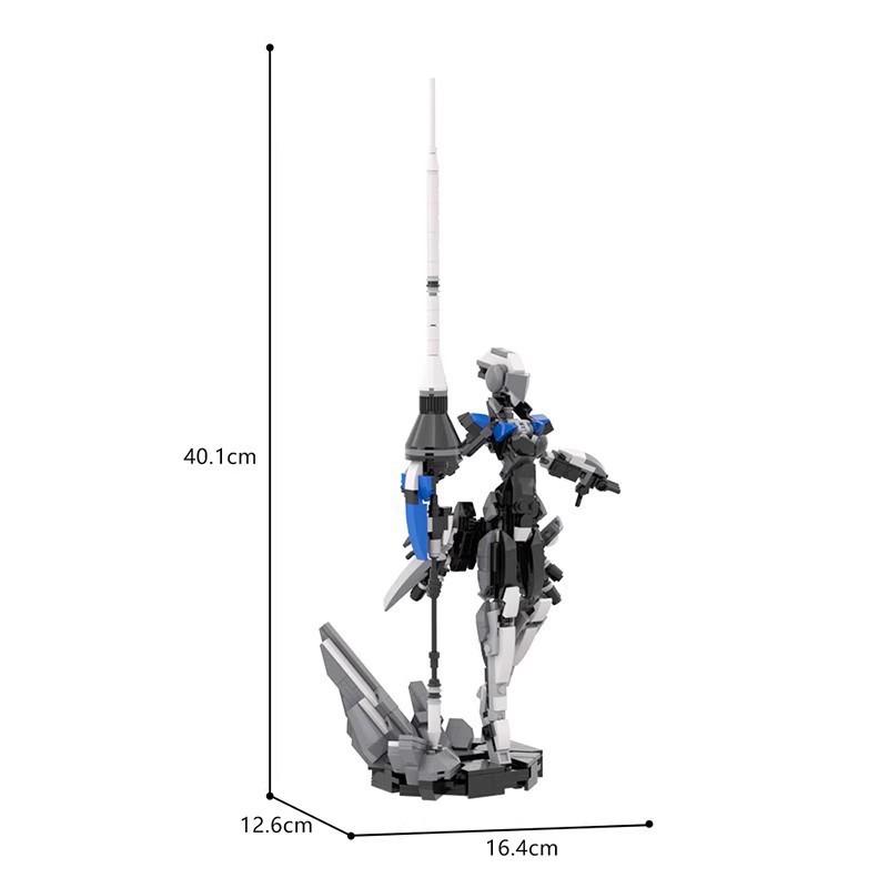 M Building Block Is Compatible With Lego Creative Ornaments Mecha Valkyrie, Mecha Mobile Warrior Girl Robot Ornaments
