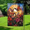 Stained Glass Buttery Garden Banner Outdoor Yard House Welcome Ag AAV