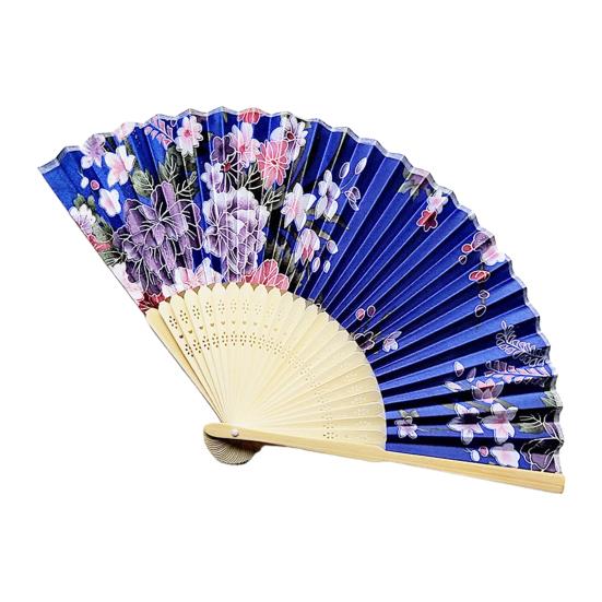 Складной веер в японском стиле с цветком, портативный летний ручной бамбуковый охлаждающий вентилятор, украшение для танцевального представления, реквизит для костюмов для вечеринок