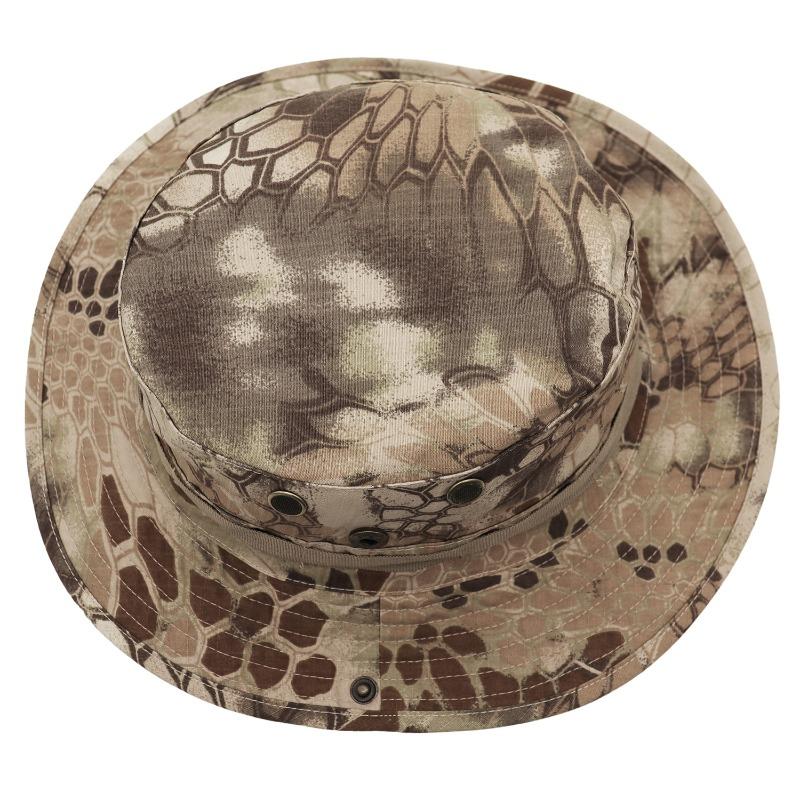 Jungle Camouflage Sun Protection Benny Hat Sniper Flat Top Bucket Hat Outdoor Sports Tactical Military Fan Hat