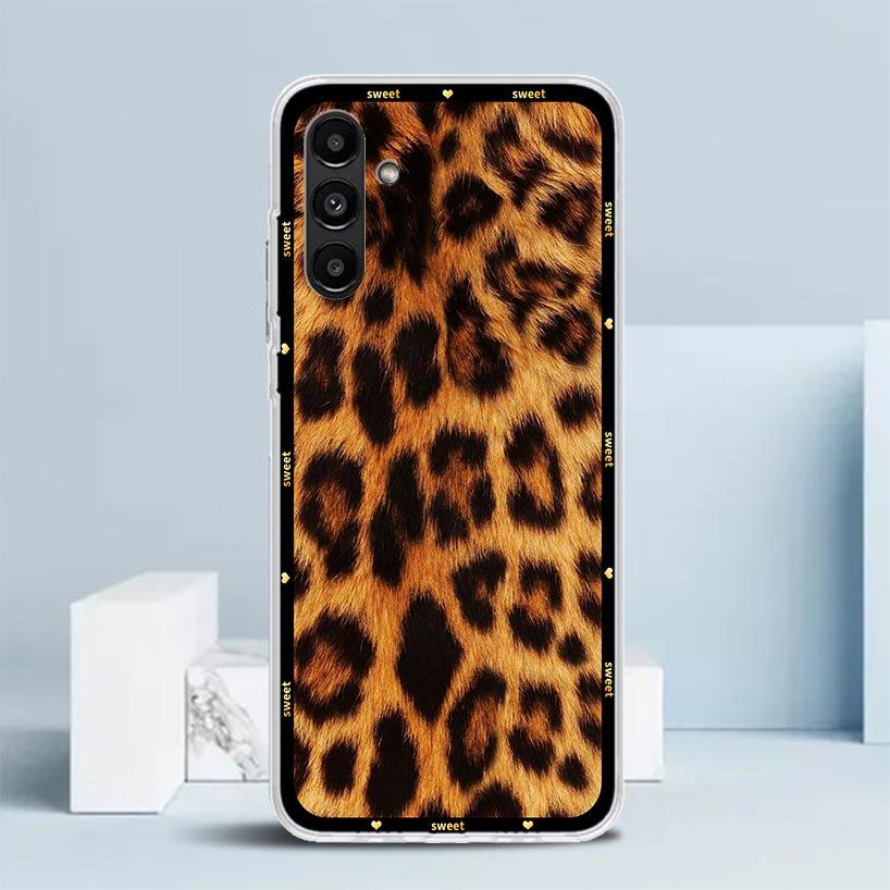 Чехол для телефона с принтом леопарда для Samsung Galaxy A17 A37 A57 A16 A15 A14 A13 A56 A55 A54 A53 A36 A35 A34 A33 A26 A25 A24 A23 G