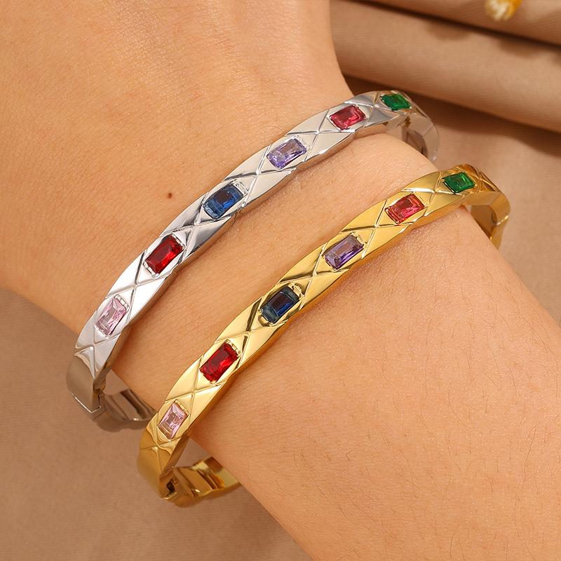 Scratched Light Luxurious Open Bracelet Women's Irregular Style Versatile Bracelet