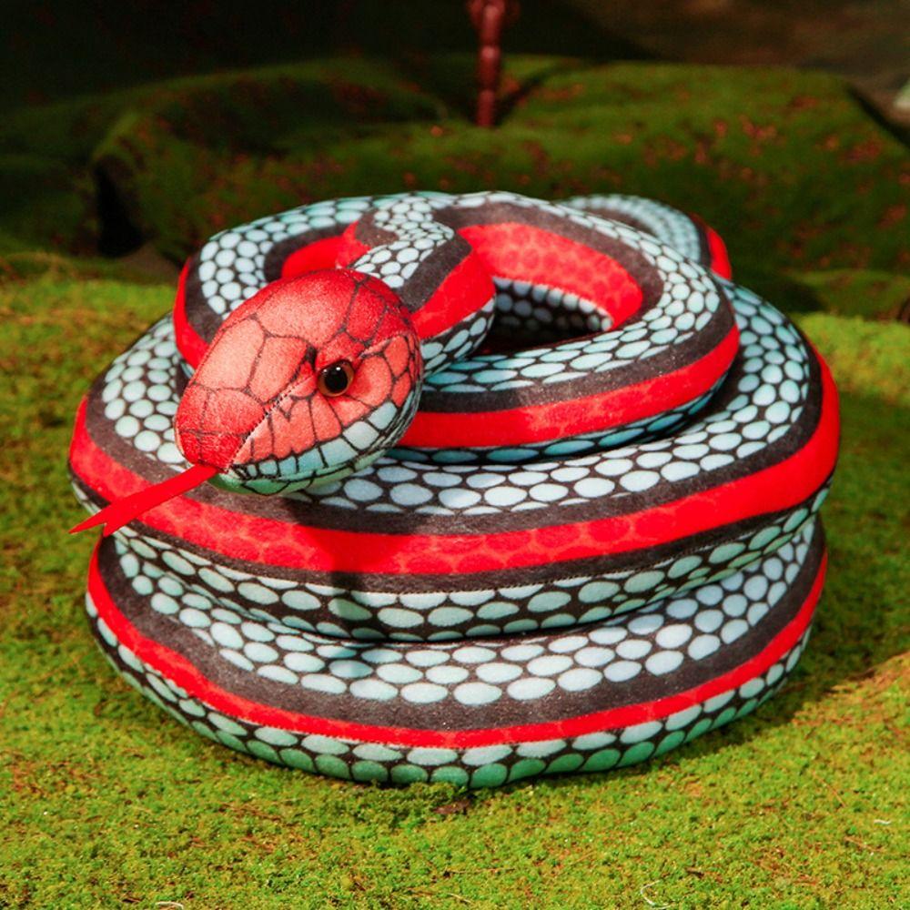 Soft Simulation Snakes Plush Toy Scary Stuffed Wild Animal Snake Plushie Doll Home Decor