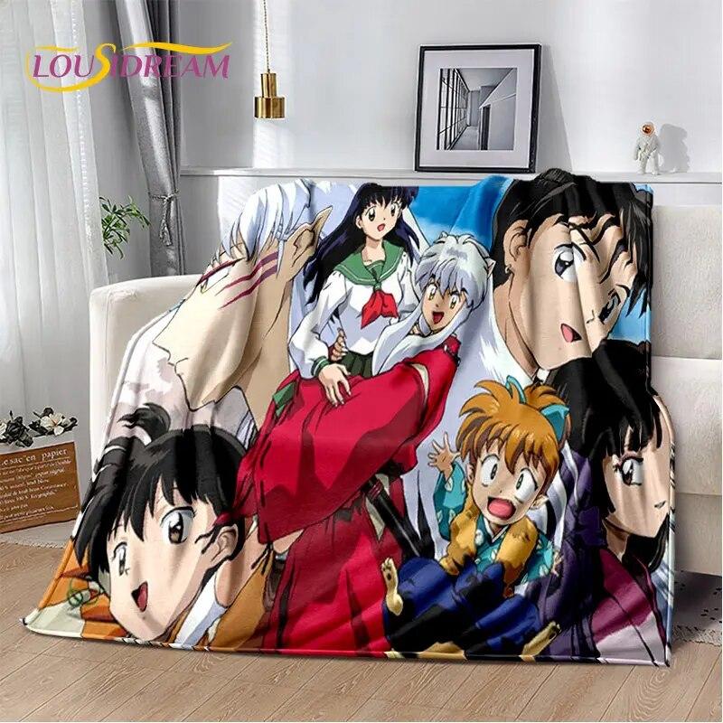 Мягкое плюшевое одеяло с рисунком аниме Inuyasha, фланелевое одеяло для гостиной, спальни, кровати, дивана, чехол для пикника Bettdecke