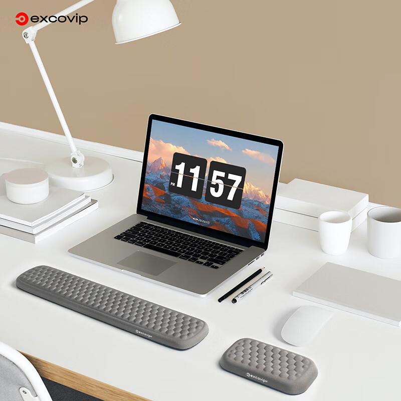 Honeycomb Keyboard And Mouse Pad Wrist Rest Set, Laptop Office Soft Support Wrist Pad Pillow Hand Rest Memory Foam Wrist Rest Keyboard Pad 0518 Gray