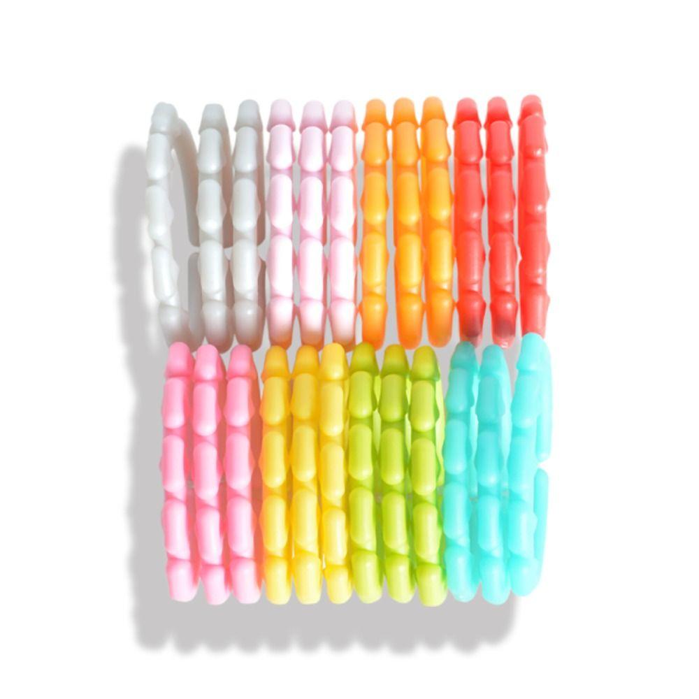 24pcs/set Clip on Plastic Connecting Rings Stroller Baby Rainbow Loop Gifts