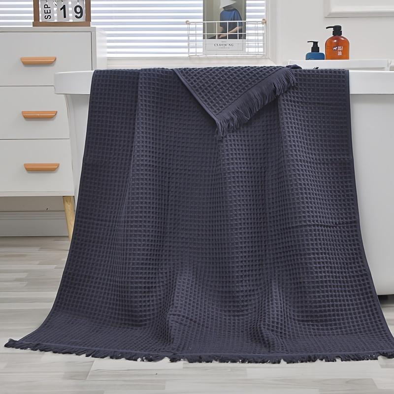 1pc of Pure Cotton Oversized Bath Towel, Soft Multi Color Tassel Beach Towel, Shawl Waffle Weave, Adult  Honeycomb Bath Towel, Blanket Nap Mat