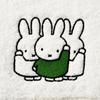 Nishikawa Miffy Face Made in Japan with Untwisted Yarn for a Soft and Light TT24160633 Towel, 34x80cm, Washable, 100% Cotton, Texture, White,