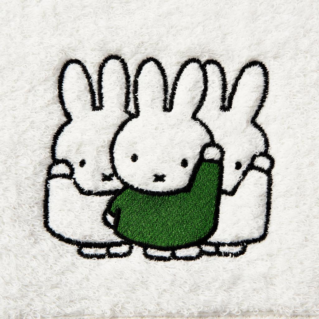 Nishikawa Miffy Face Made in Japan with Untwisted Yarn for a Soft and Light TT24160633 Towel, 34x80cm, Washable, 100% Cotton, Texture, White,