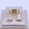Корейские модные квадратные серьги-капли с цирконием для женщин, модные серьги золотого цвета, ювелирные изделия, свадебные аксессуары