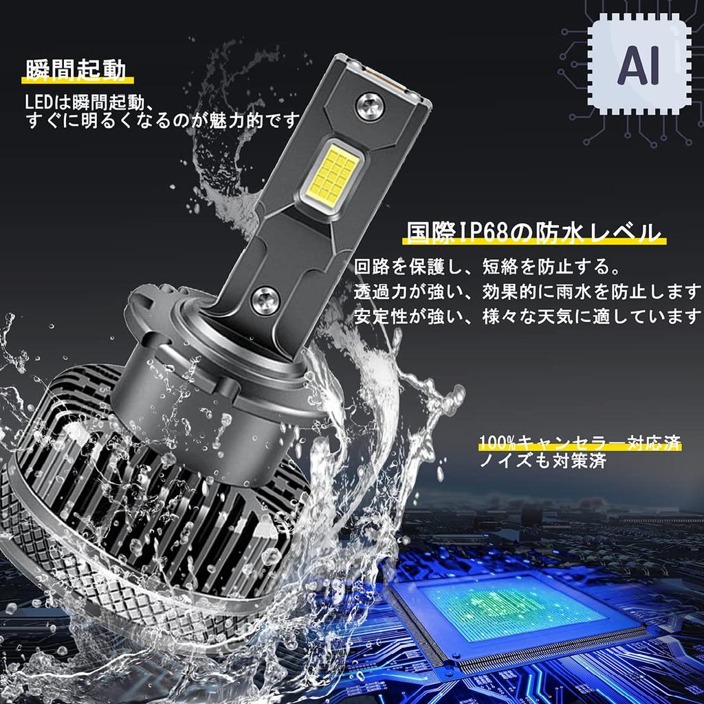 [Светодиод превосходит HID] D4S Светодиодная фара Взрывной свет D4S Светодиодная лампа, 6500K, Белый, Оригинал