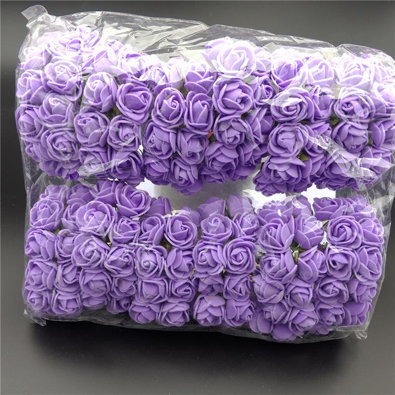 72 шт./лот ПЭ розы цветы кружево пена цветок букет сплошной цвет Diy венок ремесло искусственные цветы JM08 ARI