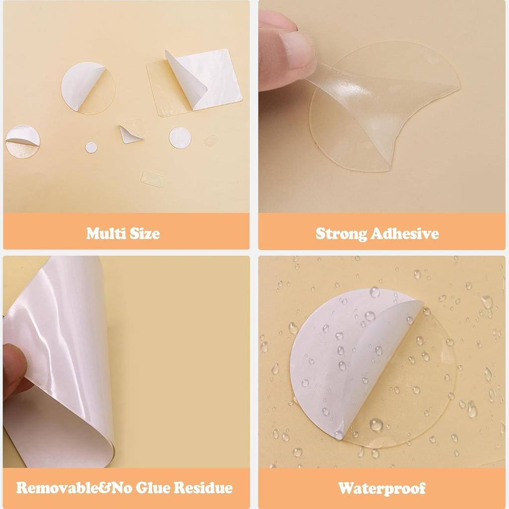 520PCS Double Sided Tape Removable Strong Adhesive Dots Heavy Duty Sticky Pads Putty No Traces Clear Sticky Tack for Picture, Poster, Art Craft,