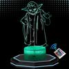 Lampe De Chevet 3D LED - Maitre Yoda - Multicolore - Tactile - Télécommande