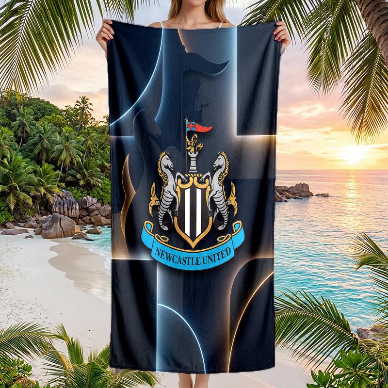 Пляжное полотенце Newcastle United Football Мягкое из микрофибры Летнее полотенце Быстросохнущее Впитывающее полотенце для пляжа Бассейна Путешествий
