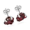 Red Color Garnet Rough Gemstone Stud Earrings, 925 Sterling Silver, Minimalist Earrings, Handmade Stud Earring Jewelry, Gift for Easter
