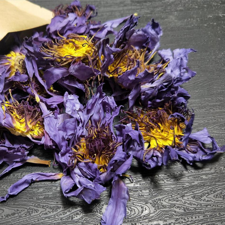 Египетская голубая водяная лилия, цветок синего лотоса, сушеный цветок голубого лотоса, 30 г, полезный для сна, ароматизированный чай для здоровья