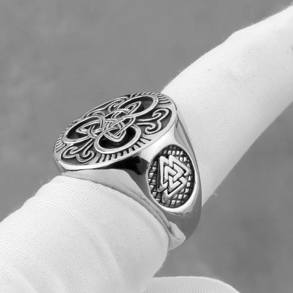 Кольцо с руной Виктории Одина из нержавеющей стали, мужское ретро-модное амулет с кельтским узлом, аксессуары, хип-хоп, байкерские ювелирные изделия, оптовая продажа