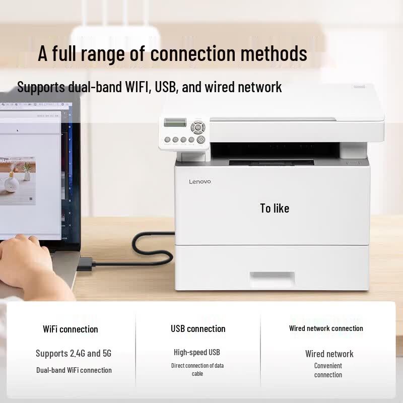 Lenovo M3300DNWA Multifunction Laser Printer CN plug (adapter included)